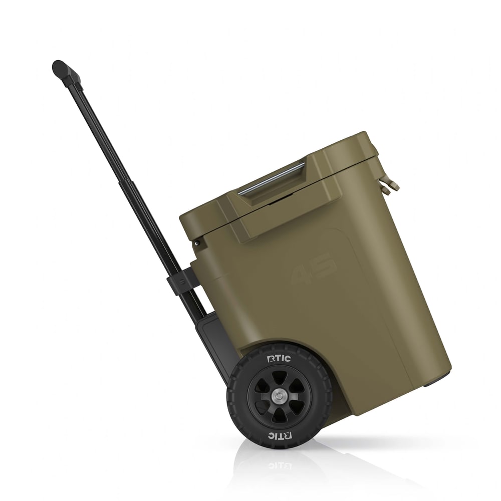 45 QT Ultra-Tough Wheeled Cooler Olive - Image 4
