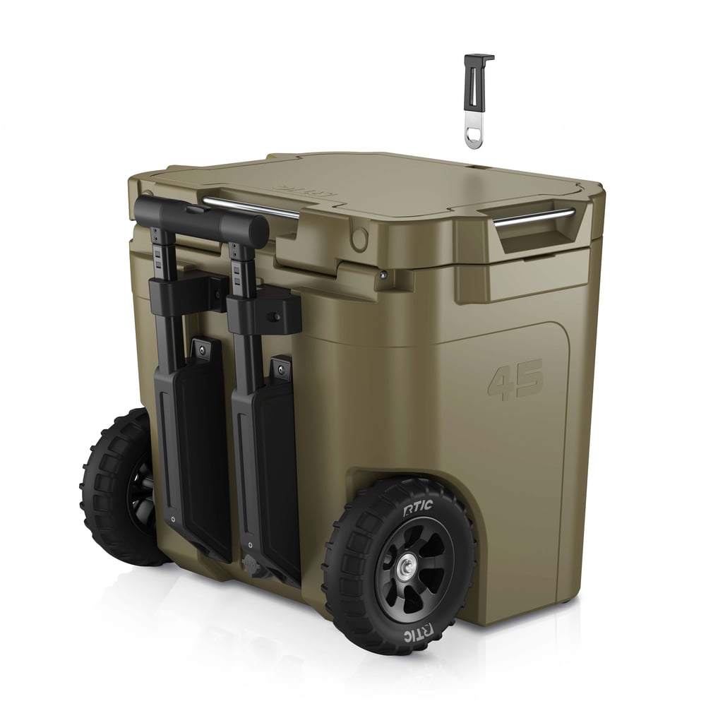 45 QT Ultra-Tough Wheeled Cooler Olive - Image 9