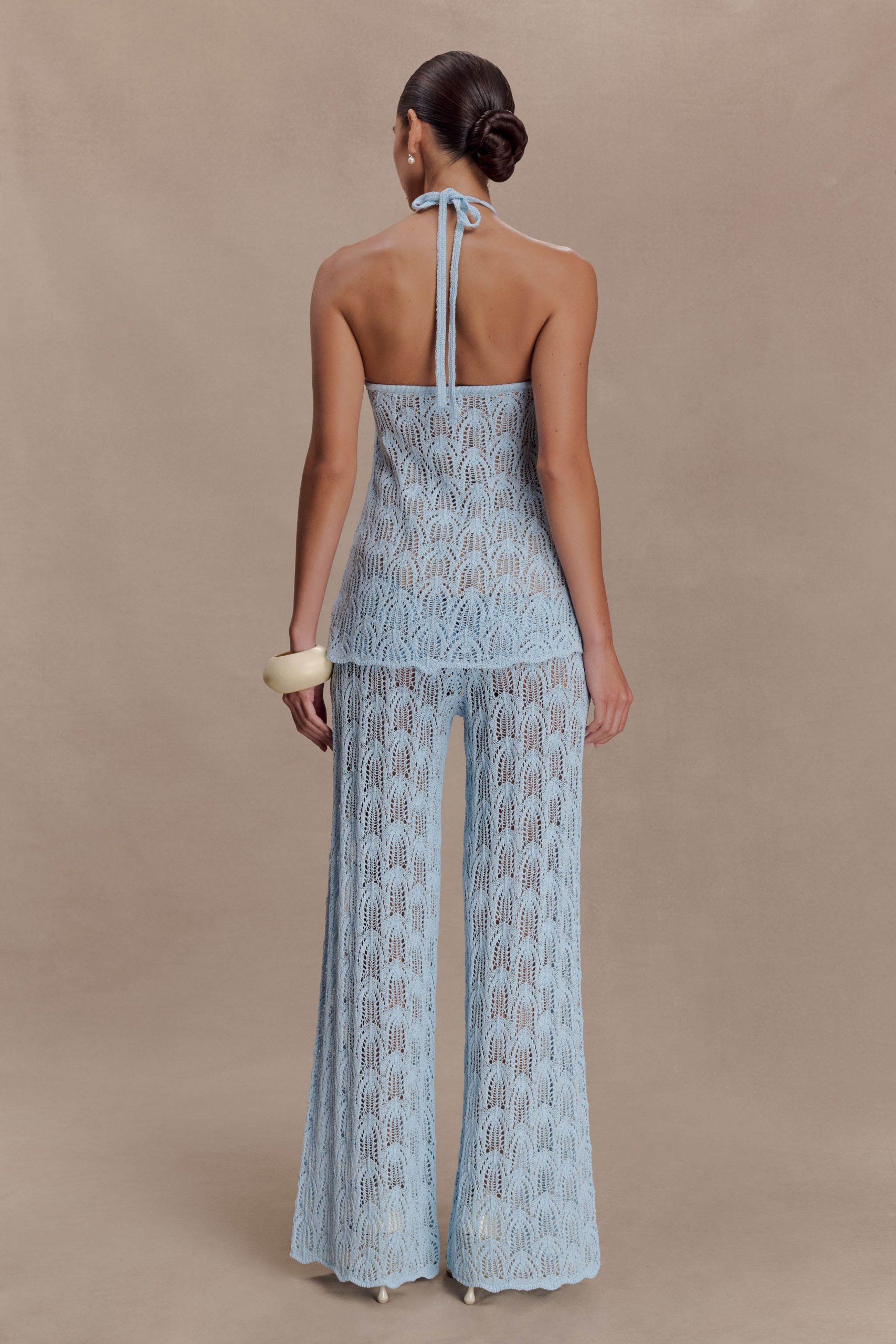Corey Crochet Halter Neck Top - Light Blue - Image 5