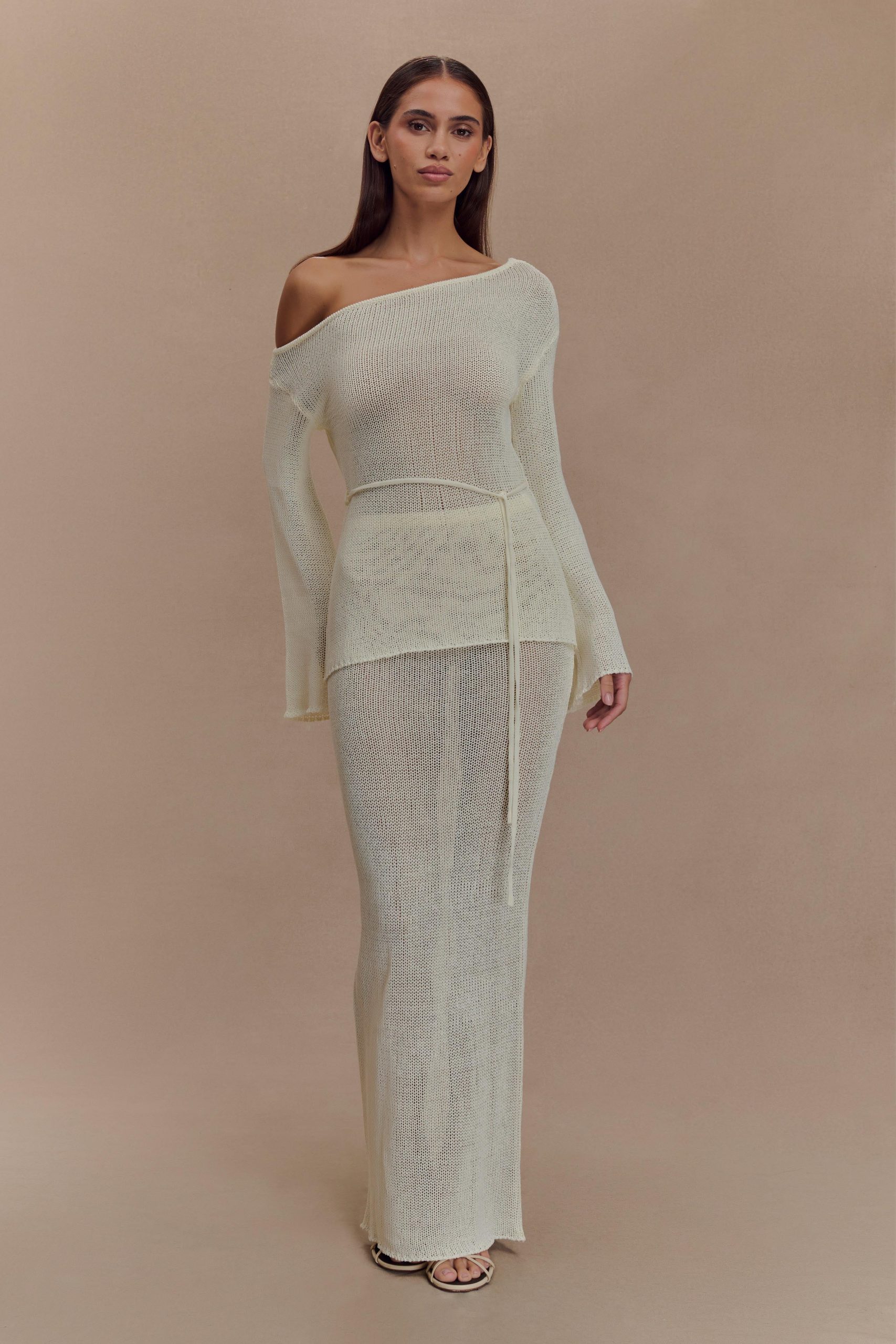 Reagan Off Shoulder Knit Top - White - Image 7